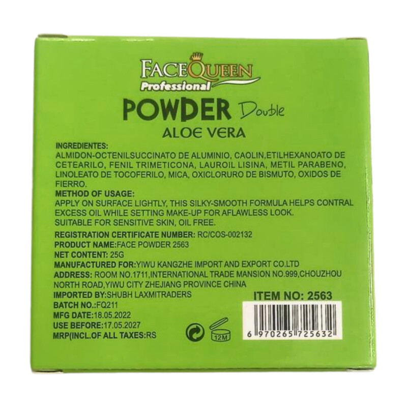 FACE QUEEN PROFESSIONAL 2IN1 POWDER DOUBLE ALOE VERA